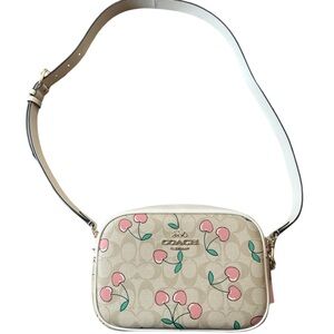 Coach Jamie Camera Bag In Signature Canvas With Heart Cherry Print